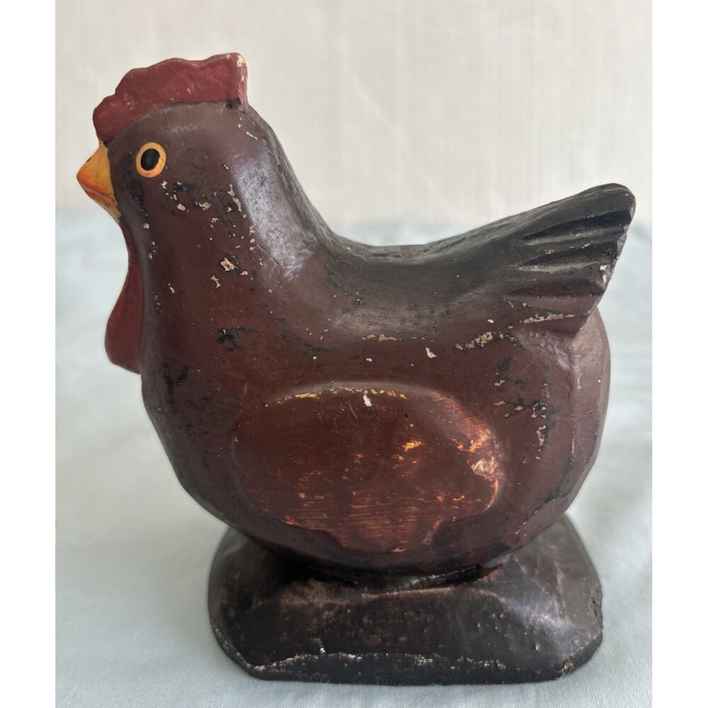 Vintage ChalkWare Plaster Chicken~Hen~Bird Figurine~Farmhouse